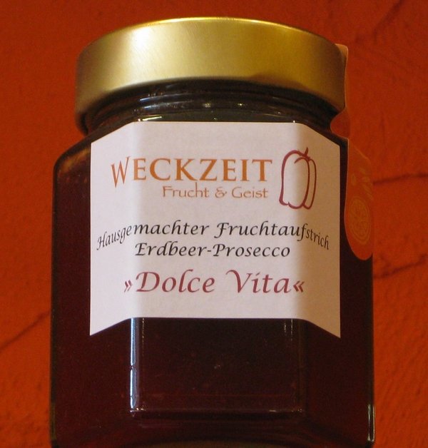 "Dolce Vita" Hausgemachter Fruchtaufstrich Erdbeer-Prosecco